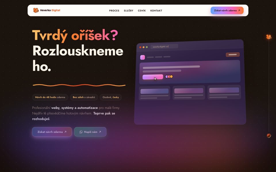 Náhled webu Veverka Digital